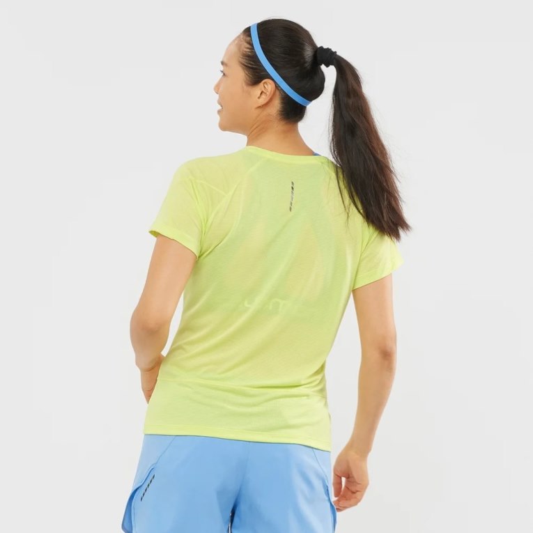 Lemon Salomon Cross Run Short Sleeve Women's T-Shirts | IE TO1835